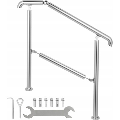 SucceBuy Schodišťové zábradlí 161x86CM Nerezová Ocel 304 s nastavitelným úhlem