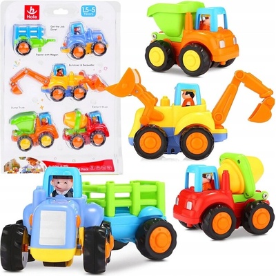 Huile Toys sestava 4 autíček na setrvačník Farm Country Vehicle