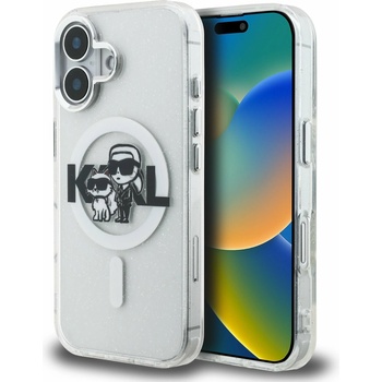 KARL LAGERFELD IML Брокат Карл и Шупет Скица MagSafe Заден Капак за iPhone 16 Прозрачен Karl Lagerfeld | Lilav | ЖЕНИ | UNI