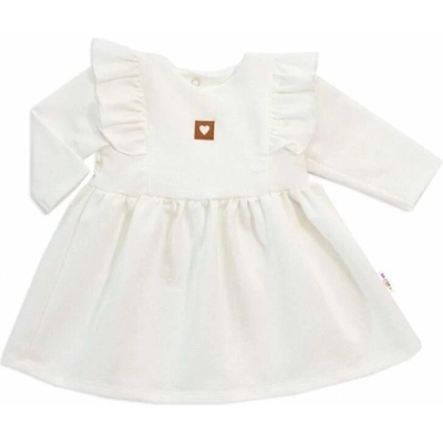 Kojenecké teplákové šatičky Vintage LOVE krémová