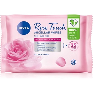 Nivea Micellar Rose Touch почистващи мицеларни кърпички за лице 25 бр