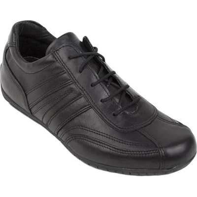 Български обувки Мъжки черни маратонки с овална предна част 094black