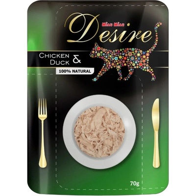 Miau Miau Desire premium s trhaným mäsom kuracie a kachna 70 g
