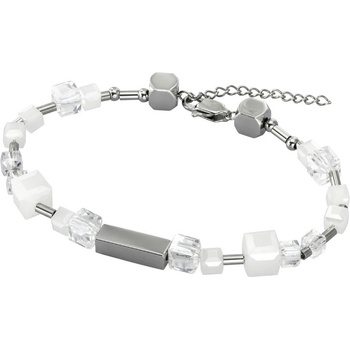 Free Style náramok z chirurgickej ocele a sklenených korálikov BSS815WH