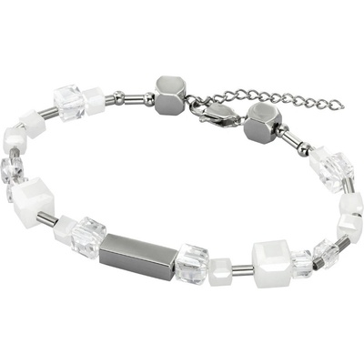 Free Style náramok z chirurgickej ocele a sklenených korálikov BSS815WH