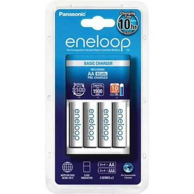 Panasonic Eneloop Charger K-KJ51MCC40E - зарядно за презареждаеми батерии с включени в комплекта 4 броя AA батерии
