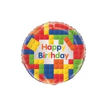 Unique Kruh Barevná stavebnice 18 45cm fóliový balónek
