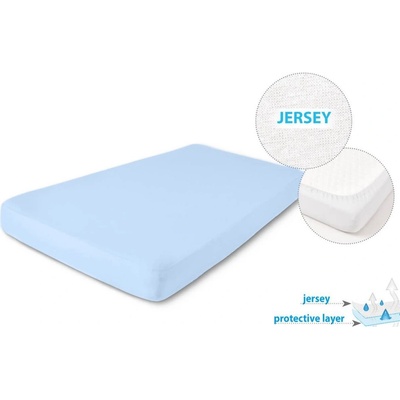 BabyMatex Prostěradlo nepromokavé a prodyšné jersey modré 60x120