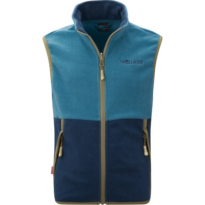 TROLLKIDS Детски поларен елек Trollkids Kid's Kjerag Vest Fleece vest - Dark Marine / Mystic Blue / Pine Green - размер 92 (EU) (703-4667-0211)