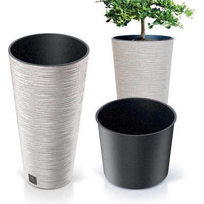 Prosperplast Kvetináč Furu Slim Eco Wood Kvetináč 57,5 Cm, bielý