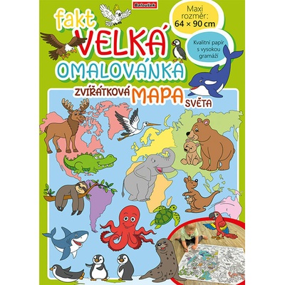 Fakt veľká omaľovánka Zvieratková mapa sveta