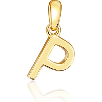 JVD Pozlátený strieborný prívesok písmeno "P" SVLP0948XH2GO0P