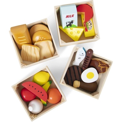Melissa & Doug Дървен игрален комплект Melissa & Doug - Хранителни групи, 21 части (6074866)