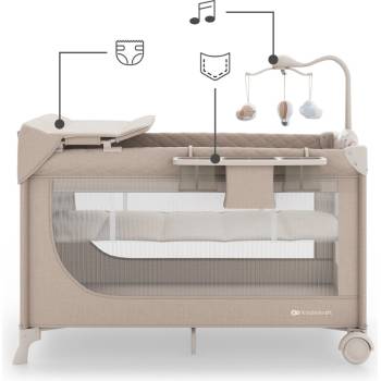 KinderKraft LEODY UP сгъваема бебешка кошара с аксесоари BEIGE