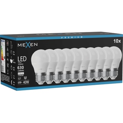 Mexen Nova 10x LED крушка E27, G45, 6W, неутрална - 4000K, 630 lm - L101-E27-0640-01x10 (L101-E27-0640-01x10)