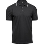 TEE JAYS tj1407 / Мъжка еластична поло тениска от плътен памук - черно/бяло l (18140798003)