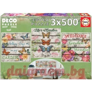 Image 1 of Educa Пъзел EDUCA 17965 - 3 x 500 части - Country Garden (EDU17965)