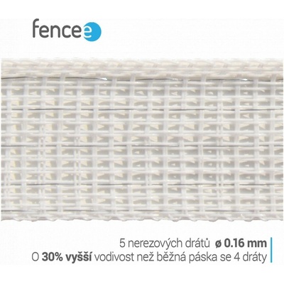VNT electronics s.r.o. Ohradníková vodivá páska s šířkou 20 mm, bílá, délka 200 m nerez