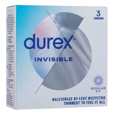 Durex Invisible extra tenké kondomy se silikonovým lubrikačním gelem 3 ks