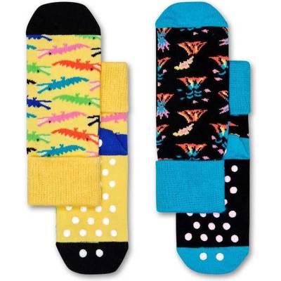 Чорапи Happy socks Danger Anti-Slip socks 2 pairs - Yellow / Black (Multicolor)