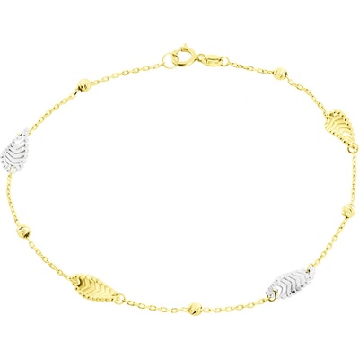 Gemmax Jewelry náramek Lístečky ze žluto-bílého zlata ve stylu Fancy GLBCN-18-01434