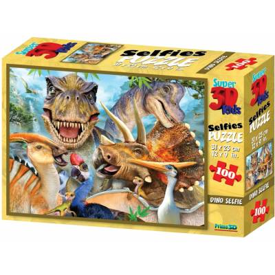 PRIME 3D Puzzle Dinosauří selfie 100 ks