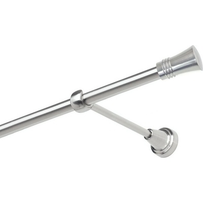 OK-GarnýžeCZ Garnýž kovová jednořadá 19mm Capri nerez 310 cm do stěny / na tunýlek - bez kroužků