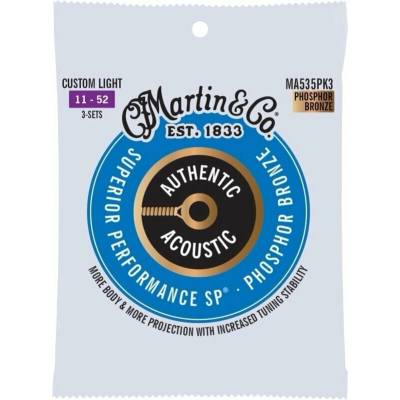 Martin Authentic SP 92/8 Phosphor Bronze Custom Light 3-Pack Струни за акустична китара (41Y23MA535PK3)