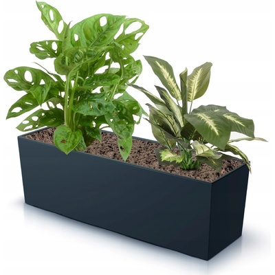 botle Květináč na okenní parapet antracitová Hladký 58 x 18 x 19,5 cm s Vložkou