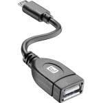 Cellularline Адаптер Cellularline 8018080189357, MicroUSB(м) към USB(ж), черен