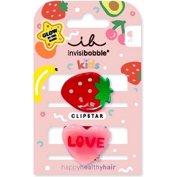 Invisibobble Clipstar Glow Kids Frutti Strawberry 2 ks