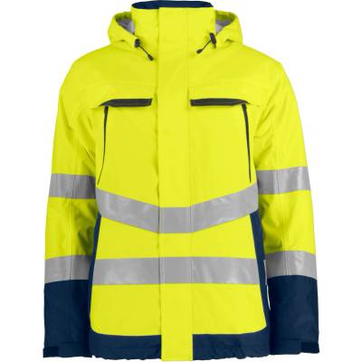 Projob Bunda 6441 Padded Jacket reflexní polstrovaná unisex hi vis yell Žlutá fluorescent/navy