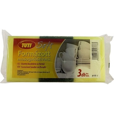 TUTI "Soft" Špongia na riad, tvarovaná, 3 ks