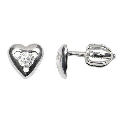 Infinitysilver stříbrné náušnice srdíčka se zirkonem 436990