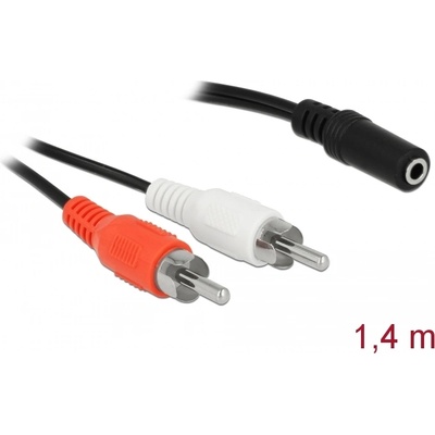 Delock Аудио (аудио) кабел 2 x RCA мъжки 1 x 3, 5 mm 3 пинов стерео жак 1, 4 м