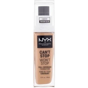 NYX Professional Makeup Can't Stop Won't Stop 24 hour Foundation Vysoce krycí make-up 09 Medium Olive 30 ml