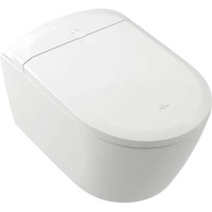 Villeroy & Boch ViClean - Тоалетна чиния с биде, конзолна, DirectFlush, CeramicPlus, SoftClosing, алпийско бяло V16EN3R1 (V16EN3R1)