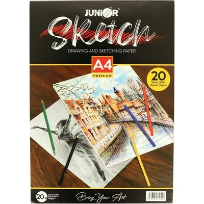 Junior Sketch Premium blok na maľovanie a skicovanie A4 lepený na krátkej strane 20 listov 110g/m2