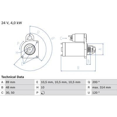BOSCH Startér 0986022400