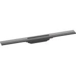 Hansgrohe RainDrain Flex - Линеен душ канал с решетка от неръждаема стомана 700, за монтаж в помещението, с възможност за скъсяване, матиран черен хром 56043340 (56043340)