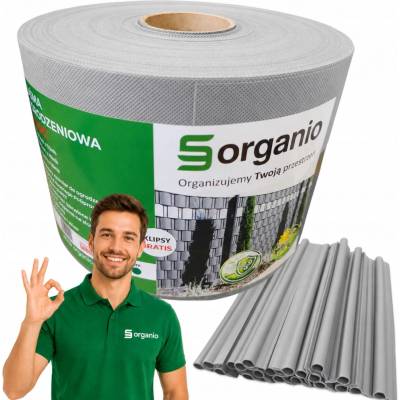 Stínící panelové pásy světle šedá 19,3 cm x 98 m + klipy - ECOBAND