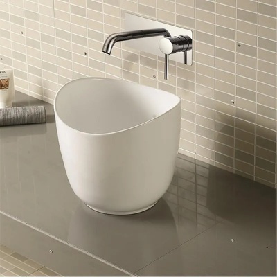 Inter Ceramic Мивка за баня ICB 599, монтаж върху мебел, порцелан, бял, 36x36x32см (599)
