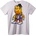 NOONEBRAND Тениска Градски Динозавър 23 - 2XL, White