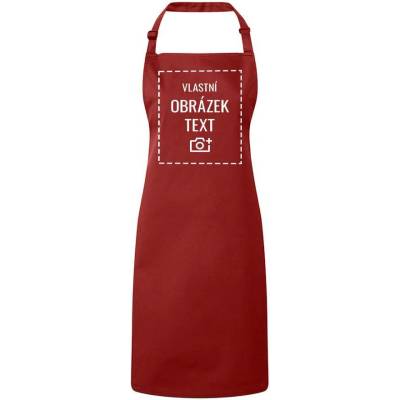 Bezvatriko.cz Zástěra s laclem s vlastním potiskem Burgundy 370 B&C Unisex Canvas Zástěra s laclem