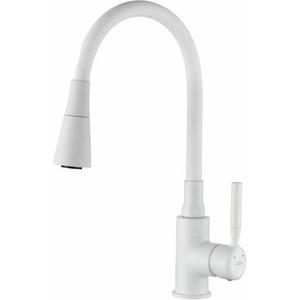 INVENA Кухненски смесител с гъвкав чучур Invena Hula Plus бял (BZ-85-P02-L)