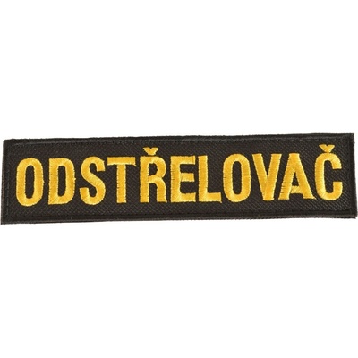 NAVYS Nášivka OSTREĽOVAČ - ČIERNA so žltou niťou VELCRO
