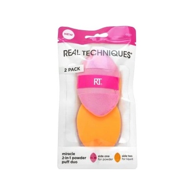 Real Techniques Miracle 2-in-1 Makeup Powder Puff Duo гъбичка за фон дьо тен