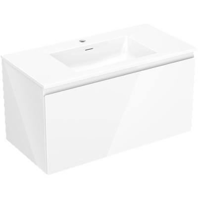 Mexen Orio шкаф за баня 90 см с мивка Otis, 1 чекмедже, бял гланц - 91A10-09047-1-BF00-W18M00 (91A10-09047-1-BF00-W18M00)