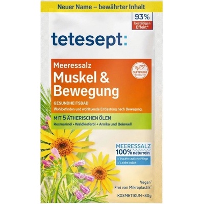 Tetesept SOĽ DO KÚPEĽA NA JEDEN KÚPEĽ ZAHRIEVACIA A RELAXAČNÁ 80 g