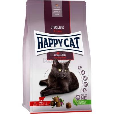 Happy Cat Supreme Fit & Well Adult Sterilised - говеждо 1, 3 кг - срок на годност: 05.04. 2026
